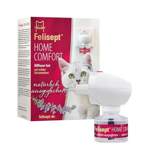 Produktbild: Felisept Home Comfort Starter-Set (Verdampfer + Flakon 45ml) - Beruhigungsmittel für Katzen - Katzen Beruhigungsmittel mit natürlicher Katzenminze ohne Pheromone Katzen - Beruhigung & Wohlbefinden