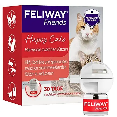 Produktbild: FELIWAY Friends 30 Tage Pheromon Verdampfer Start-Set, 48ml - Hilft Anzeichen von Stress bei Katzen und Kitten zu reduzieren, von Tierärzten empfohlen, klinisch getestet