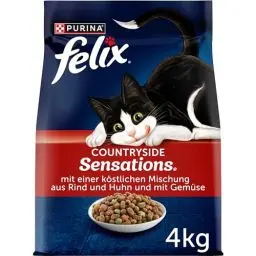 Produktbild: FELIX Countryside Sensations Katzenfutter trocken, mit Rind und Huhn, 1er Pack (1 x 1kg)