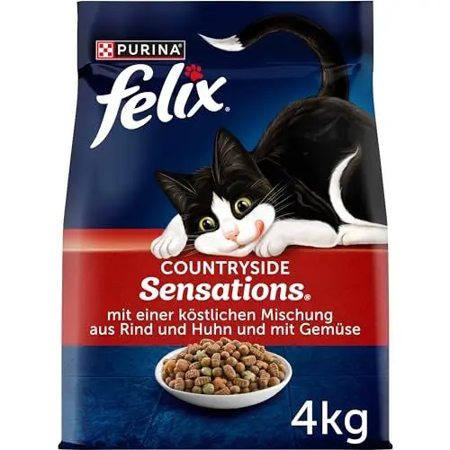 Produktbild: FELIX Countryside Sensations Katzenfutter trocken, mit Rind und Huhn, 1er Pack (1 x 4kg)