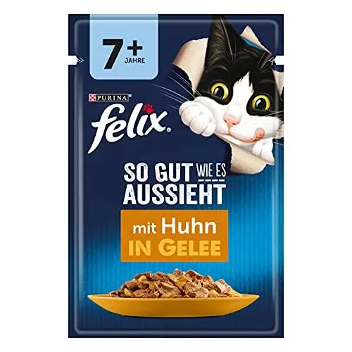 Produktbild: FELIX So gut wie es aussieht Senior Katzenfutter nass in Gelee, mit Huhn, 26er Pack (26 x 85g)