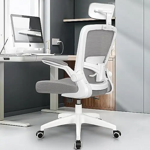 Produktbild: FelixKing Bürostuhl Ergonomischer schreibtischstuhl, bürostühle mit Verstellbarer Kopfstütze, Armlehnen, Lendenwirbelstütze, Hoher Rücken Office Chair, Computerstuhl 300 lb Belastbarkeit(Grau)