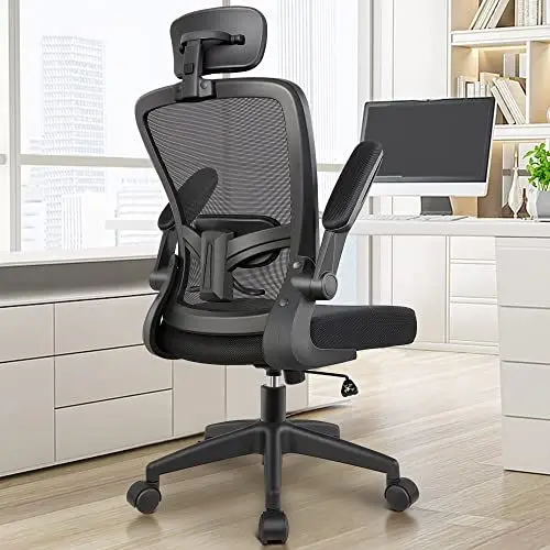 Produktbild: FelixKing Bürostuhl Ergonomischer schreibtischstuhl mit Verstellbarer Kopfstütze, Armlehnen, Lendenwirbelstütze, Hoher Rücken Office Chair, Schreibtischstuhl bis 300LB Belastbar(Schwarz)