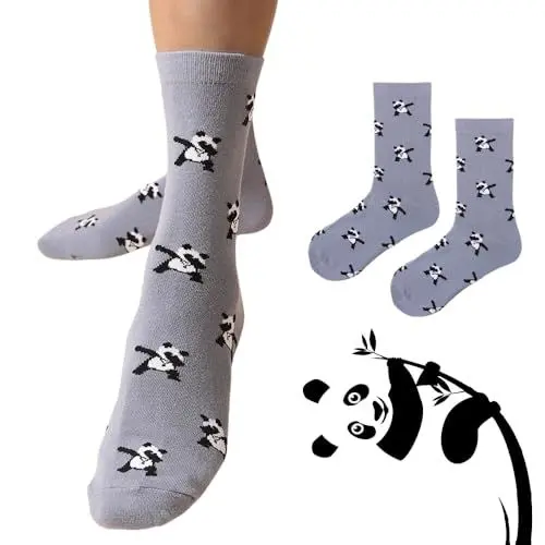 Produktbild: Feliz&Luk Lustige Socken für Damen, Baumwolle, Crew-Socken, Panda, 36–43, Unisex, Geschenk für die Freundin
