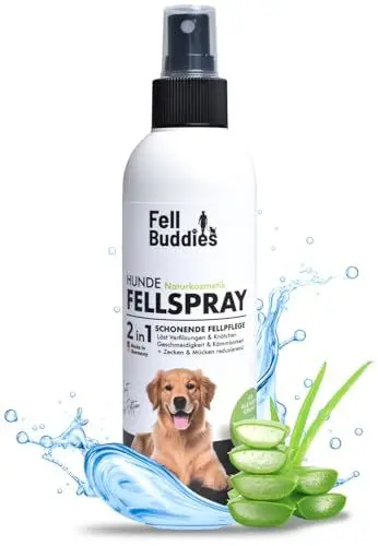 Produktbild: FellBuddies® Fellpflege Spray - Ideale Pflege bei Verfilzungen & Knötchen - Verbessert Geschmeidigkeit & Kämmbarkeit | Sanfte Hunde Naturkosmetik