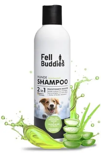 Produktbild: FellBuddies® Sanftes Hundeshampoo - Spendet trockner Haut Feuchtigkeit - Geschmeidigkeit mit sichtbarem Glanz Effekt | Naturkosmetik für jeden Hund
