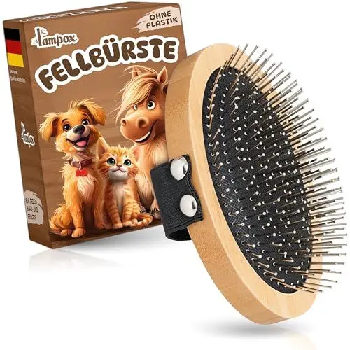 Produktbild: Fellbürste, Hundebürste, Tierbürste, Hundehaarbürste, Premium Bürste für Hund & Katze zur sanften Fellpflege, Striegel für Hunde & Katzenbürste, Hundekamm mit Massage-Effekt, Haustierbürste