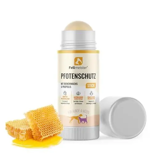 Produktbild: Fellmeister® Pfotenbalsam, Nasenbalsam Hund & Katze als Stick I Pfotenschutz bei empfindlichen und rissigen Pfoten I Natürliche Inhaltsstoffe mit Bienenwachs I Made in Germany