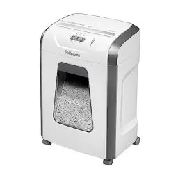 Produktbild: Fellowes Aktenvernichter, Papierschredder für 12 Blatt Partikelschnitt, TÜV SÜD + GS zertifizierter Aktenvernichter P4, Schredder Büro & Homeoffice, Powershred FS-12C, 19L Papierkorb Kreditkarten Weiß