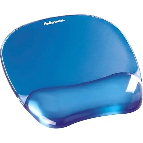 Produktbild: Fellowes Mauspad mit Handgelenkauflage Crystals - mit weicher Gelfüllung - ergonomisch - abwaschbar - für Büro und Home Office, Schule und Gaming - Farbe: blau