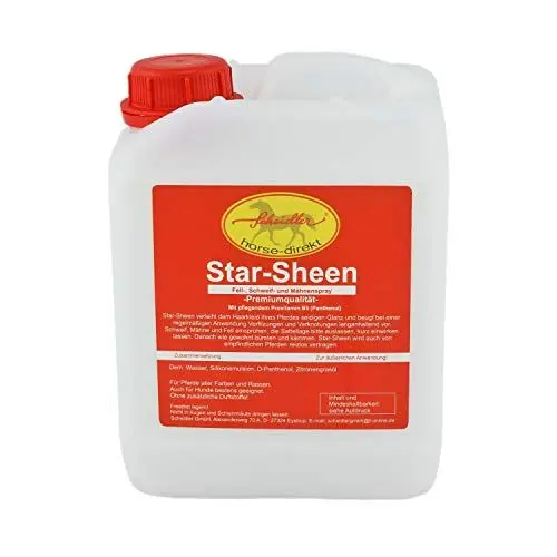 Produktbild: Scheidler horse-direkt Star-Sheen Mähnenspray 2,5l Kanister für Pferde – Langanhaltendes Schweifspray für brillanten Glanz - Leichtes Kämmen & Fellpflege – Natur Glanzspray Made in Germany