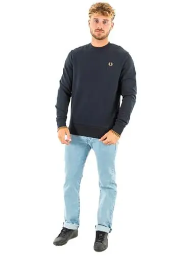 Produktbild: FELPA UOMO GIROCOLLO FRED PERRY NAVY/DARK CARAMEL