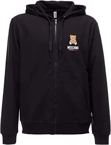 Produktbild: Felpa uomo Moschino con zip e cappuccio nero ES23MO11 V1A1787 S
