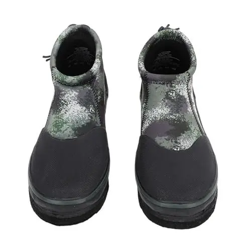 Produktbild: Felsenfischerschuhe, Neopren -Angelstiefel mit Stahlnägeln Nicht -Schlupf Filz Sohle Leichtes Gewicht für Männer Frauen OD Grün Grün (18,3 mm / 0,72 Zoll)