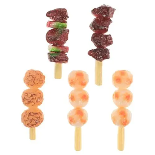 Produktbild: FELTECHELECTR 10 Stück Simulations Grillspieße Grill Grillspielzeug Mini Grillspielzeug Gefälschtes Grillgut Grill Rollenspielzeug Grill Kochen Küche Spielzeug Barbquevtools Für