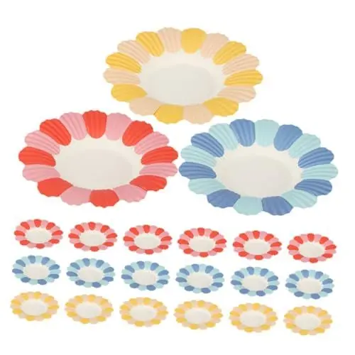 Produktbild: FELTECHELECTR 150 Stück Pappteller Serviertablett Für Vorspeisen Kuchenteller Für Partys Blumenpartygerichte Vorspeisenteller Teller Mit Blumen Kind Papier Die Blumen Dekorative Teller