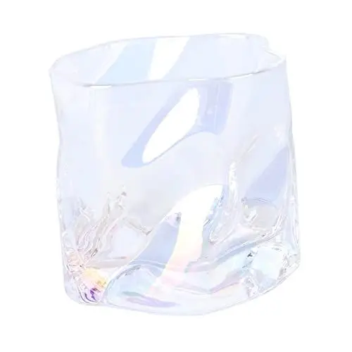 Produktbild: FELTECHELECTR Whiskybecher Aus Glas Im Japanischen Stil Unregelmäßiger Trinkbecher Robuster Einzigartiger Glasbecher