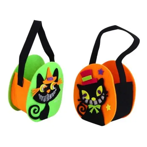 Produktbild: FELTECHELECTR 2pc Halloween Filz Tasche Handheld Candy Eimer Tote Für Kinder Trick-or-treat Party Supplies