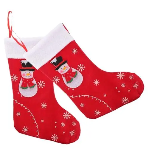 Produktbild: FELTECHELECTR Festival Weihnachten Strumpf 2 Stücke Weihnachten Socke Tasche Baum Weihnachten Party Schmuck Urlaub Zufällige Stil