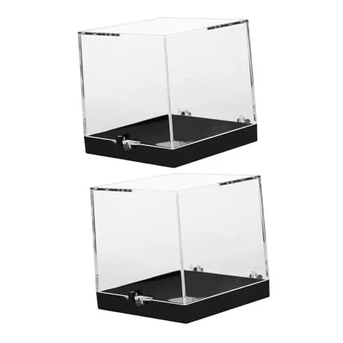Produktbild: FELTECHELECTR 2stücke Transparente Quadratische Vitrinen Für Mineralien Sammlungen Und Ausstellungsstücke Für Präsentation Und Aufbewahrung Von Mineralproben
