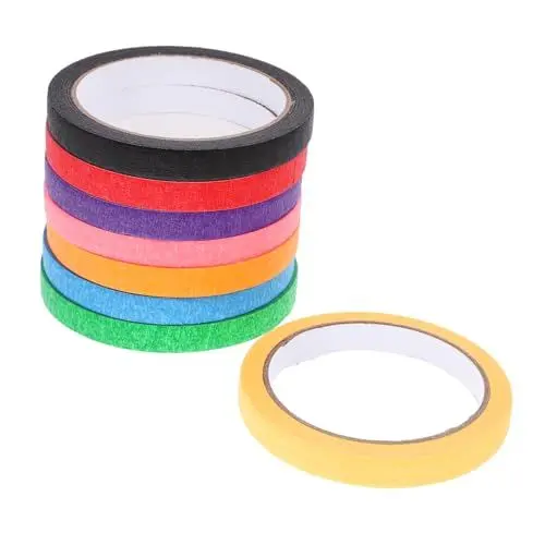Produktbild: FELTECHELECTR Malerband in 8 Farben Bastelband Für Dekorative Kunst Schule Und Zuhause 12 Mm Breites Abdeckband Selbstklebend