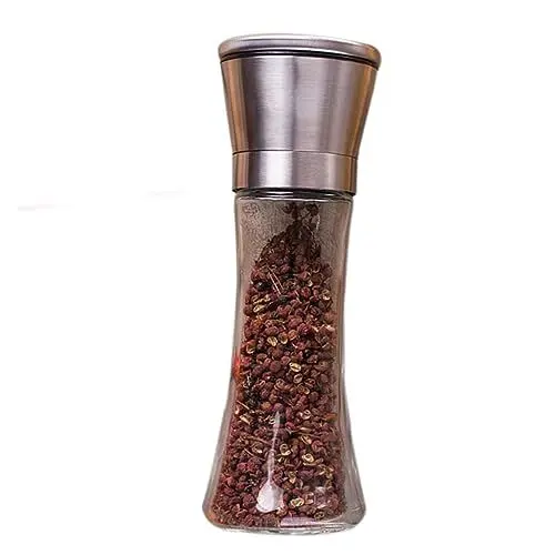 Produktbild: FELTECHELECTR Edelstahl Salz Und Pfeffermühle 180 Ml Tragbare Pfeffermühle Im Taille Stil Mit Einstellbarem Keramikmahlwerk Spülmaschinenfest Ideal Für Unterwegs Und Beim Kochen