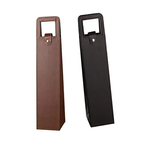 Produktbild: FELTECHELECTR Geschenktasche 2st -Tasche Schützende Weintasche Weinträger Aus Leder Einzelne Weinflaschentasche Wein Reisetasche Weinflaschenträger Einzelner Weinträger Weinschrank Reisen Mode