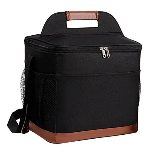 Produktbild: FELTECHELECTR Große Isolierte Tasche Mit Kühlfach Verdickte Wiederverwendbare Lunchbox Halter Klappbare Kühltasche Für Lunch in Grau