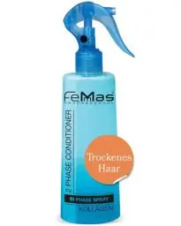 Produktbild: FemMas Bi-Phase Kollagen Leave In Conditioner Sprühkur 300ml I 2 Phasen Feuchtigkeitsspray I Haarpflege-Spray ohne Ausspülen I für trockenes und sprödes Haar I Anti-Frizz Detangler Haar-Kur