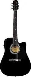 Produktbild: Fender 0930307006 SA-105CE Dreadnought-Cutaway E-Gitarre – Schwarz Full 4/4 Schwarz, Inklusive kostenloser virtueller Kurse auf Fender Play