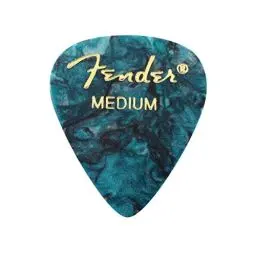 Produktbild: Fender 351 Shape Premium Plektren (12 Stück) für E-Gitarre, Akustikgitarre, Mandoline und Bass Medium Ocean Türkis