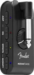 Produktbild: Fender Mustang Micro Gitarrenverstärker, Ultimativer All-in-One Kopfhörerverstärker mit 12 Verstärkermodellen, 12 Effekten, Bluetooth-Audiostreaming, einstellbarem EQ und USB-wiederaufladbarem Akku