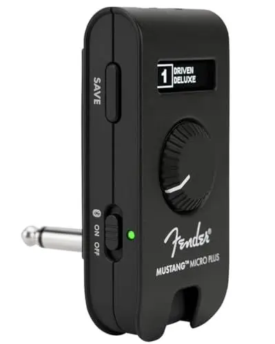 Produktbild: Fender Mustang Micro Plus Gitarrenverstärker, Ultimativer Persönlicher Kopfhörerverstärker mit 25 Verstärkermodellen, 25 Effekten, Bluetooth und 100 Presets, USB Wiederaufladbar