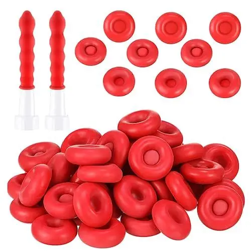 Produktbild: FENGCHUANG 20 Stück Rote Latex Kartuschenspitzen, Silikon Spitzen, Abdichten Kappen Silikonkartuschen, Silikonspitzen für Abdichten Düsen, zum Abdichten und Konservieren Offener Dichtungsrohre