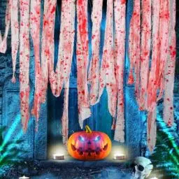 Produktbild: FENGCHUANG Halloween Gruseliges Tuch Dekoration, 10m Halloween Horror Blutgaze, Gruseliges Tuch mit Blutigen Drucken für Türvorhänge, Gärten, Wand zur Schaffung Einer Gruseligen AtmosphäRe