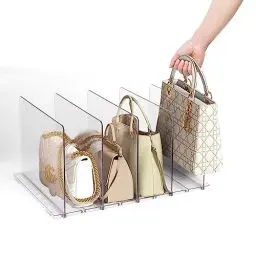 Produktbild: Fenghome 5 Stück Schrankregaltrenner und Organizer, Abnehmbarer und Verstellbarer Abstand, Schrankregalteiler für Handtasche transparenter Schrank-Organizer, Trennwand für Schlafzimmer Küche Schränke