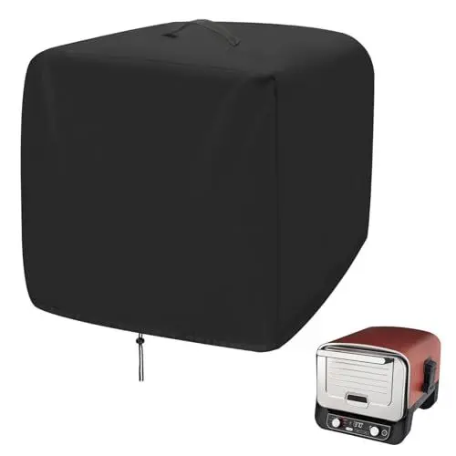 Produktbild: Fenghome Pizzaofen Abdeckung für Ninja Woodfire Outdoor Ofen OO101 Serie, Wasserdicht Wetterfeste Ofenabdeckung mit Verstellbaren Kordelzügen und Griff oben, Pizzaofen Zubehör-Schwarz(56x47x37cm)