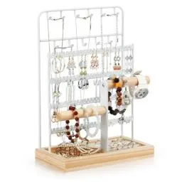 Produktbild: Fenghome Schmuckständer, Schmuck-Organisator Mehrschichtige Schmuckhalter Ohrring Aufbewahrung Ohrringhalter Kettenhalter für Ringe Ohrringe Armbänder Uhren und Accessoires (Weiß)