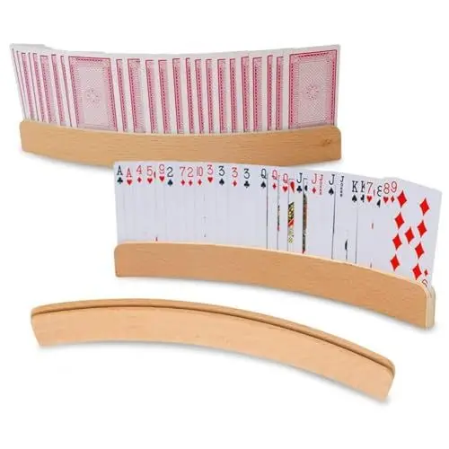 Produktbild: Fenglin-joy Spielkartenhalter,1 Stück Kartenhalter Kinder,Kartenhalter Holz,Kartenhalter Spielkarten für Kinder Erwachsene Senioren Behinderte