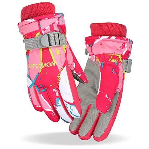 Produktbild: Fengzio Skihandschuhe für Kinder wasserdichte und Winddichte Winterhandschuhe Warm Sporthandschuhe Snowboard Handschuhe für Outdoor-Sport in Winter Fahrradhandschuhe Warme Handschuhe