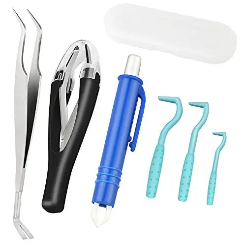 Produktbild: Fengzio Zeckenzange für Hunde & Katze - Profi Zeckenhaken und Automatische Zeckenpinzette Set - enthält 6 Zeckenzangen für alle Zecken-Größen - Zeckenzange für Mensch, Hund und Katze