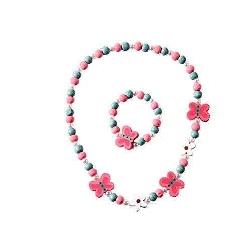 Produktbild: Fenical Cartoon Bunte Tier Schmetterling Form Armband Halskette Schmuck-Set für Kinder Kinder