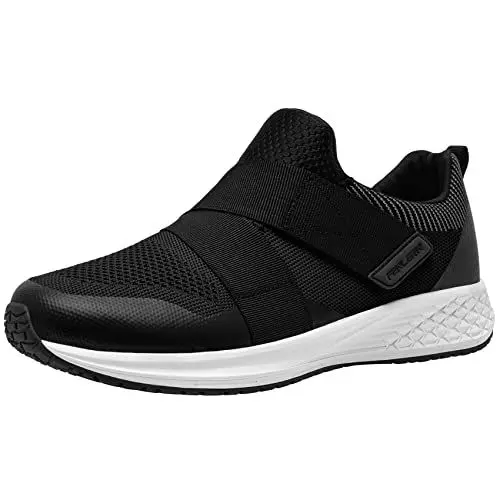 Produktbild: Fenlern Herren Fahrradschuhe Begehbar Indoor Radschuhe Kompatibel mit 2-Schrauben Stollen Bequem und Leicht (Schwarz Weiß, 42)