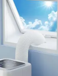 Produktbild: Fensterabdichtung für Mobile Klimageräte, Wäschetrockner, Ablufttrockner, Klimaanlage Fensterabdichtung Flügelfenster, Dachfenster, Kein Bohren, Hot Air Stop Flügelfenster, Dachfenster, Flügelfenster