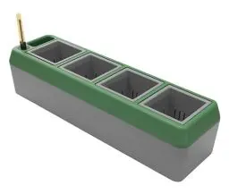 Produktbild: Bio Green Fensterbank-Kräuterbeet Provence | integriertes Bewässerungssystem | 4 Töpfe | Anzuchtset Indoor | Pflanzgefäß mit Wasserstandsanzeige