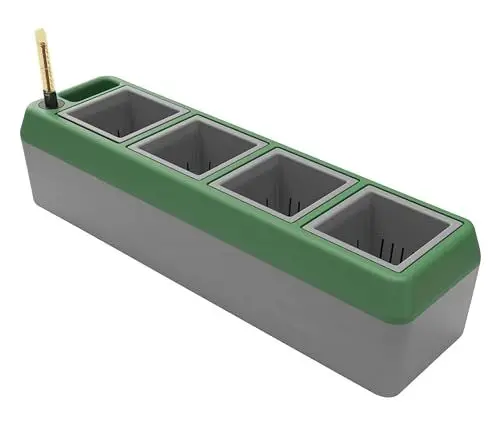 Produktbild: Bio Green Fensterbank-Kräuterbeet Provence | integriertes Bewässerungssystem | 4 Töpfe | Anzuchtset Indoor | Pflanzgefäß mit Wasserstandsanzeige