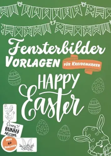 Produktbild: Fensterbilder Kreidemarker Vorlagen XXL Ostern : Die ultimative Sammlung für die österliche Saison: Große und kleine Motive für die ganze Familie