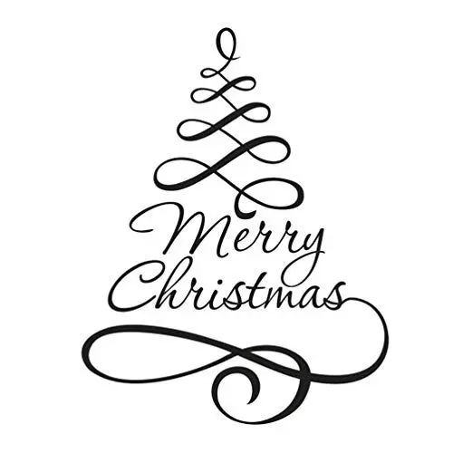 Produktbild: Fensterbilder Vorlagen Weihnachten Frohe Weihnachten Wandaufkleber Abnehmbare Selbstklebende PVC-Aufkleber Kunst Wandbilder Weihnachten Party Dekor Zubeh?r (Schwarz) Weihnachtsfensterbilder