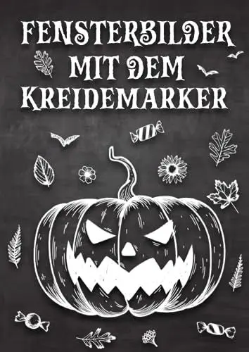 Produktbild: Fensterbilder mit dem Kreidemarker Halloween: Gruselige Motive als Kreidestift Fenstervorlagen für den Herbst