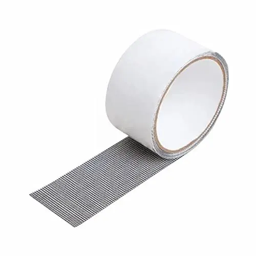 Produktbild: Fenstergitter-Kit-Klebeband, 2 x 80, stark klebendes Glasfaser-Netzband zum Abdecken von Fenstertüren, Rissen, Löchern, Bildschirm-Patch-Kit (Grau, Schwarz, Weiß) Kittmesser Bohle (Black, C)